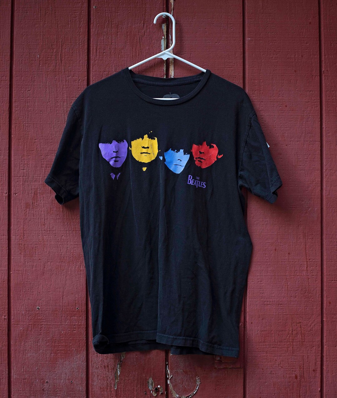 THE BEATLES The Beatles Band T-shirt Band T Men's L size unclear black type Vintage Second Hand