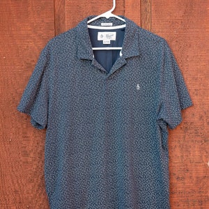 Vintage 1990's Mens Original Penguin by Munsingwear, Short Sleeve Blue Polo Shirt, with Embroirded Penguin, XLarge image 2