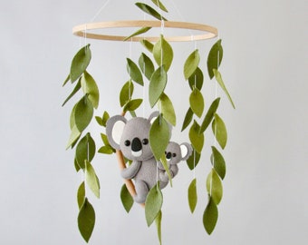 Koala baby crib mobile Koala nursery mobile Australian baby mobile Jungle baby mobile Baby shower gift Expecting mom gift New baby gift