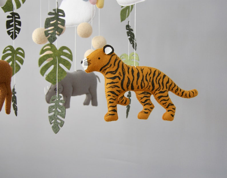 Jungle mobile baby boy girl Animals crib mobile Baby shower gift Hippo tiger antilope nursery mobile congratulations baby image 9