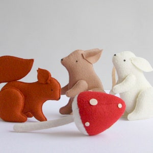 Felt woodland animals Christmas ornaments Baby shower gift New mom gift Woodland party favor Forest nursery decor Set of 4 image 7