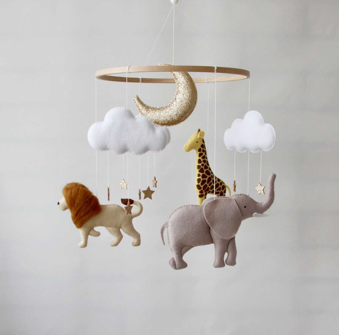 Safari Animal Mobile Nursery Jungle Theme Crib Mobile Baby Etsy