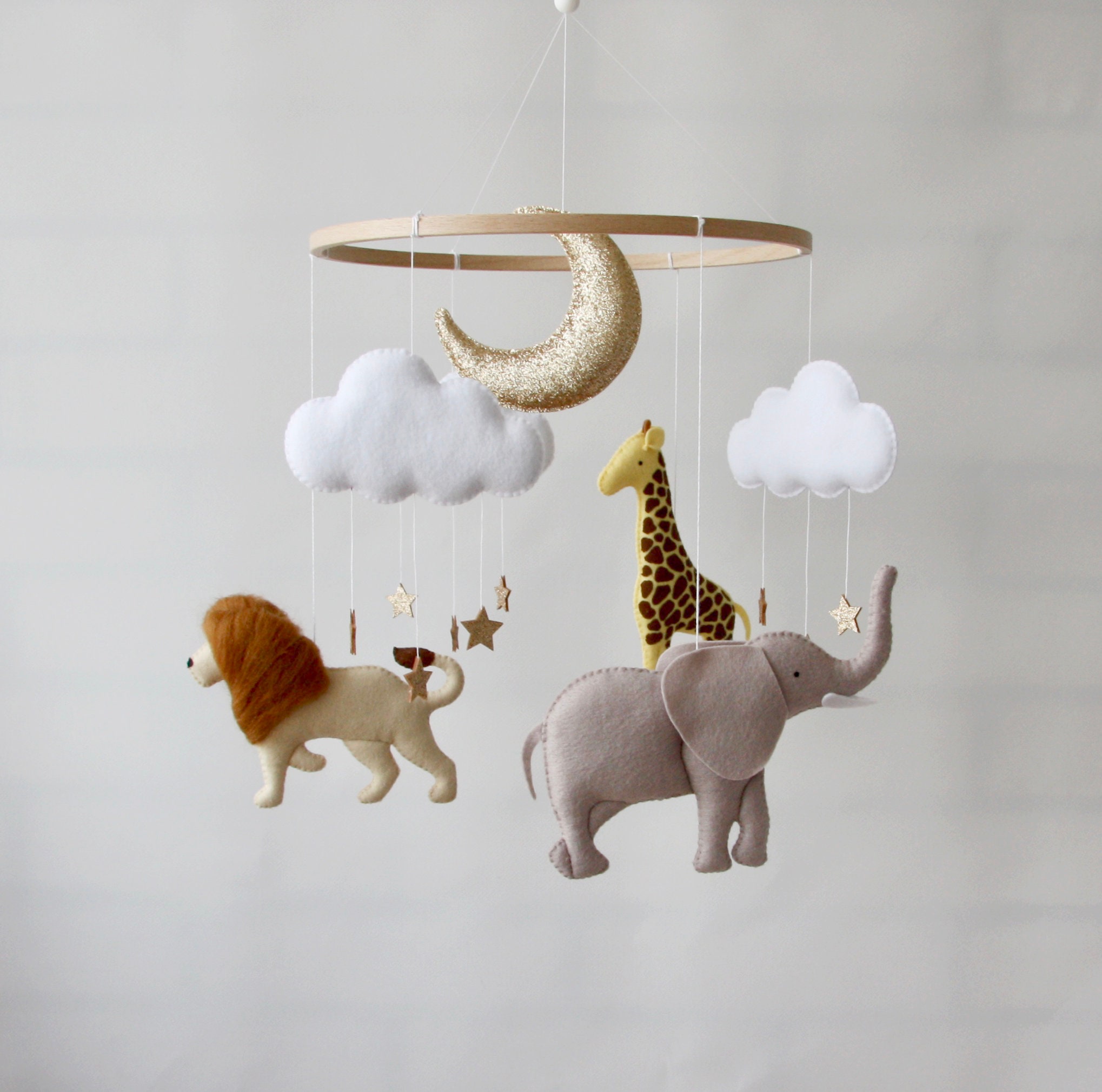 Safari Animal Mobile Nursery Jungle Theme Crib Mobile Baby Etsy