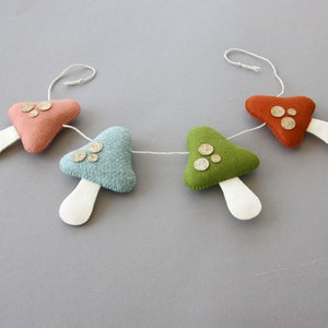 Felt Mushroom Garland: Personalized Woodland Nursery Decor
