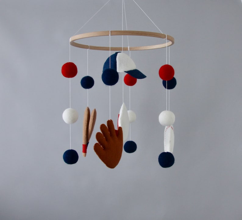 Baseball Mobile for Crib Baseball Theme Mobile Nursery Baby Etsy