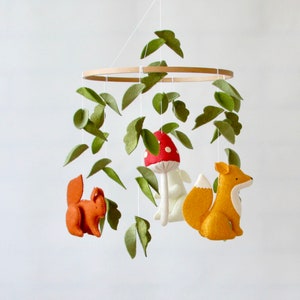 Felt Forest Animal Baby Mobile: Handmade Woodland Nursery Decor