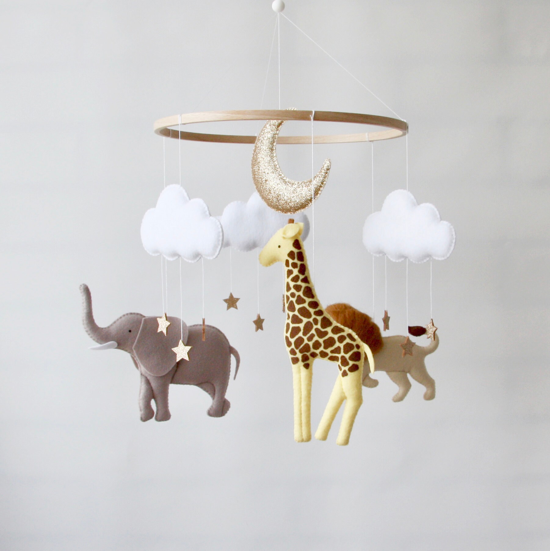 Safari Animal Mobile Nursery Jungle Theme Crib Mobile Baby Etsy