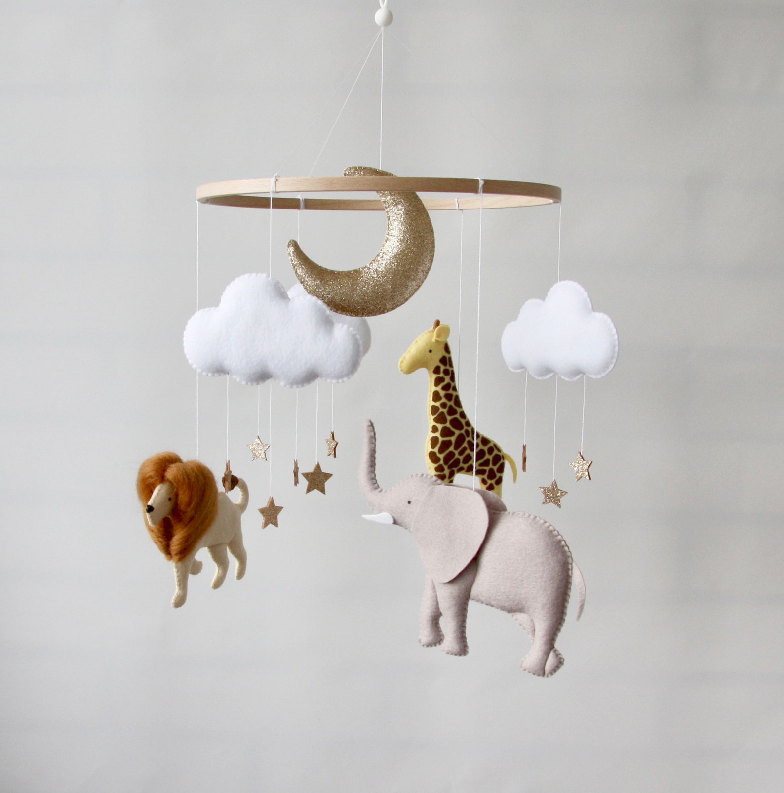 Safari Animal Mobile Nursery Jungle Theme Crib Mobile Baby Etsy