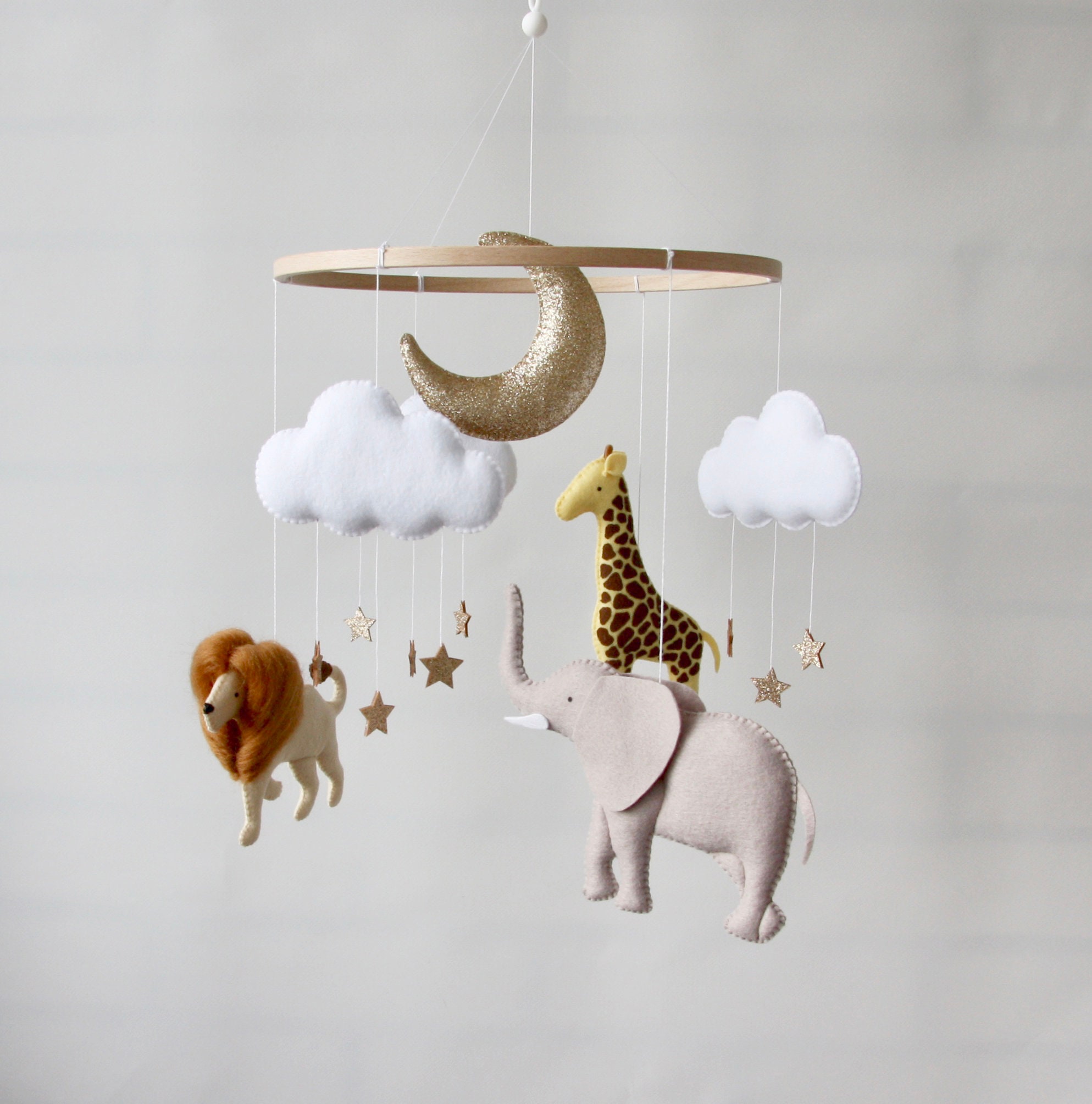 Safari Animal Mobile Nursery Jungle Theme Crib Mobile Baby Etsy