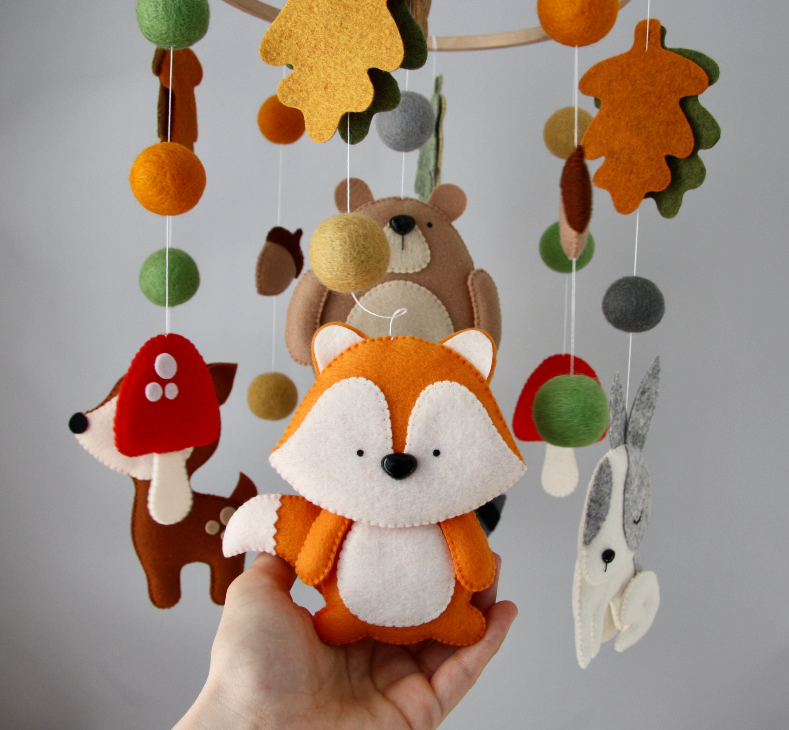 Baby mobile woodland forest animals Etsy