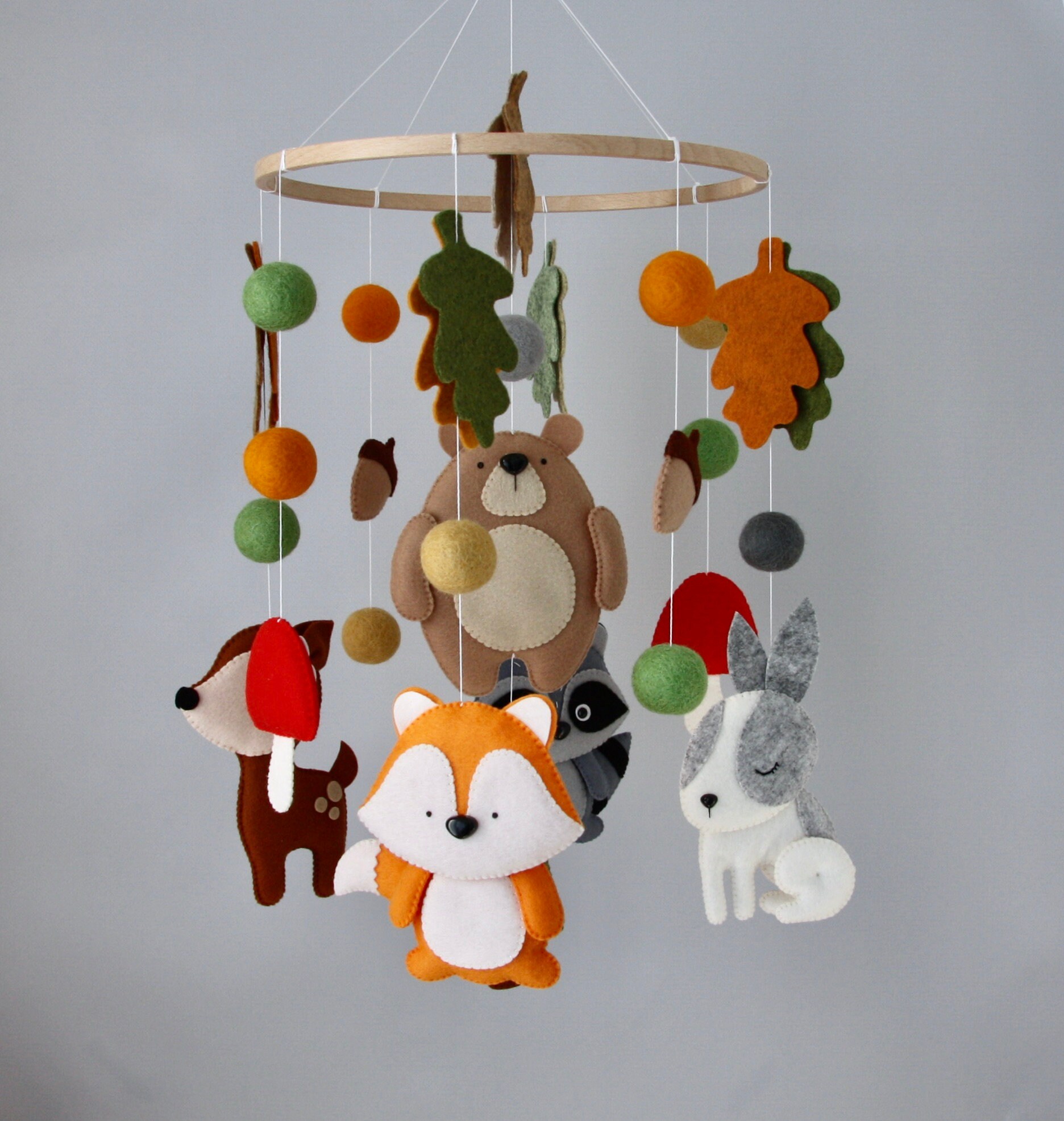 Woodland crib mobile baby boy Forest animal nursery decor Gift Etsy