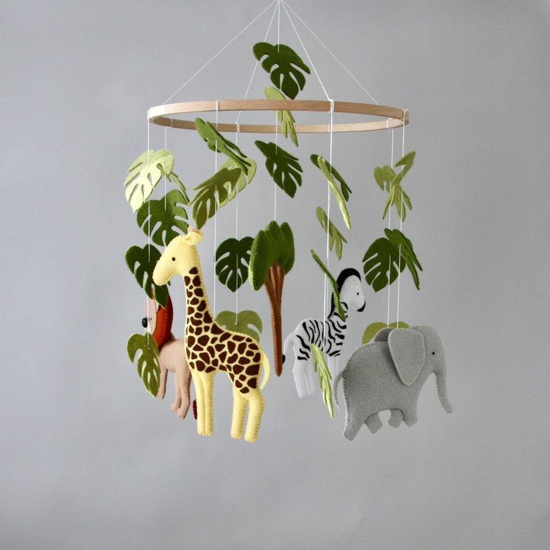 Safari mobile nursery Jungle crib mobile baby boy Tropical Etsy