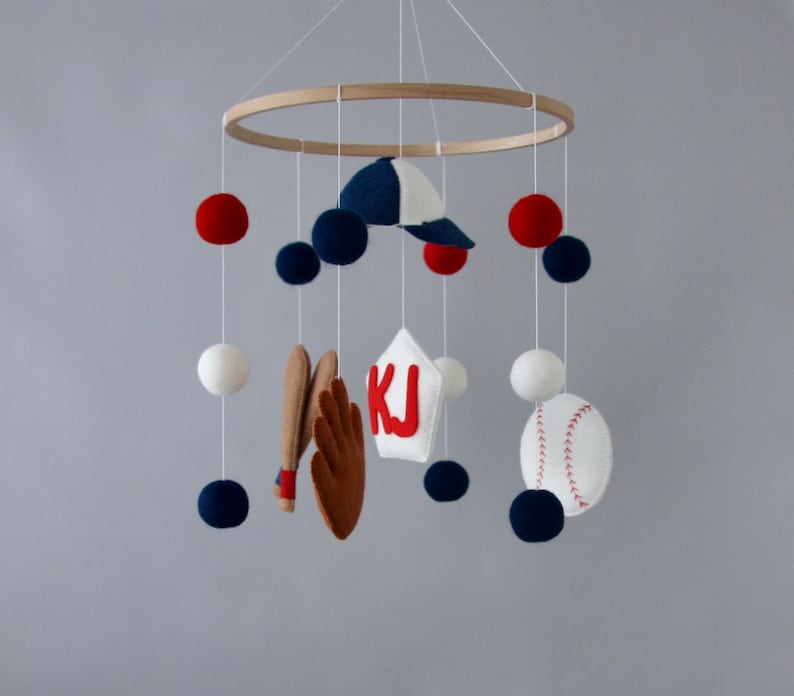 Baseball Mobile for Crib Baseball Theme Mobile Nursery Baby Etsy