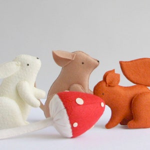 Felt woodland animals Christmas ornaments Baby shower gift New mom gift Woodland party favor Forest nursery decor Set of 4 image 4