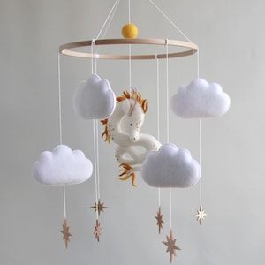 Baby mobile dragon Cloud stars crib mobile nursery Baby mobile boy girl Baby shower gift newborn Congratulations baby