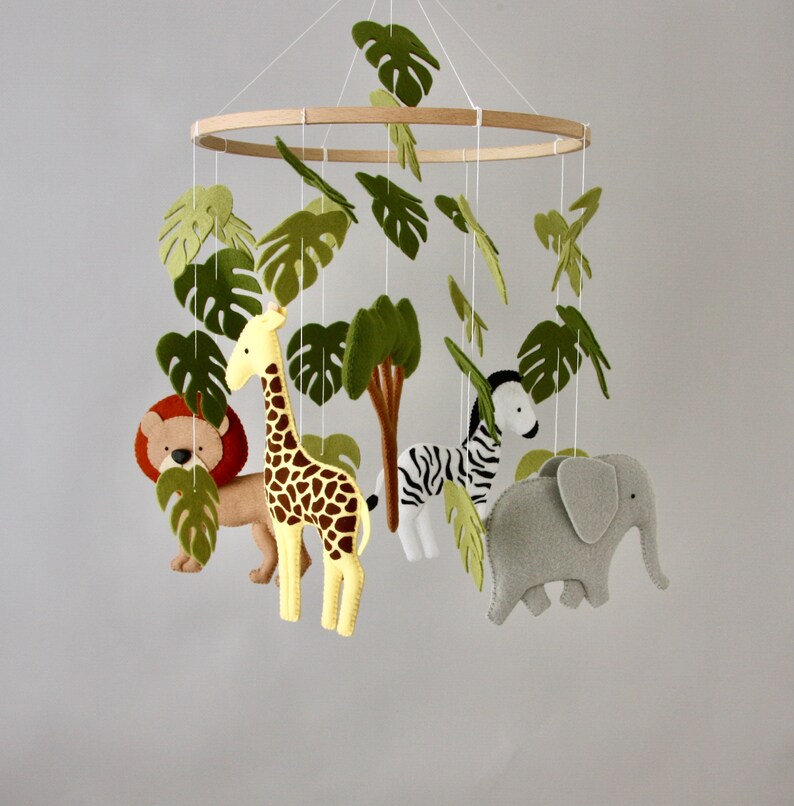 Safari mobile nursery Jungle crib mobile baby boy Tropical Etsy