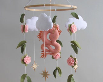 Dragon baby mobile Fantasy nursery decor Fairy tale nursery Woodland crib mobile boy girl Baby shower gift