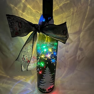 Wine Bottles,Christmas themed things, Christmas bottles,Personalized wine bottles, center pieces, wine bottles, decals for wine bottles,gift