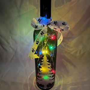 Wine Bottles,Christmas themed things, Christmas bottles,Personalized wine bottles, center pieces, wine bottles, decals for wine bottles,gift