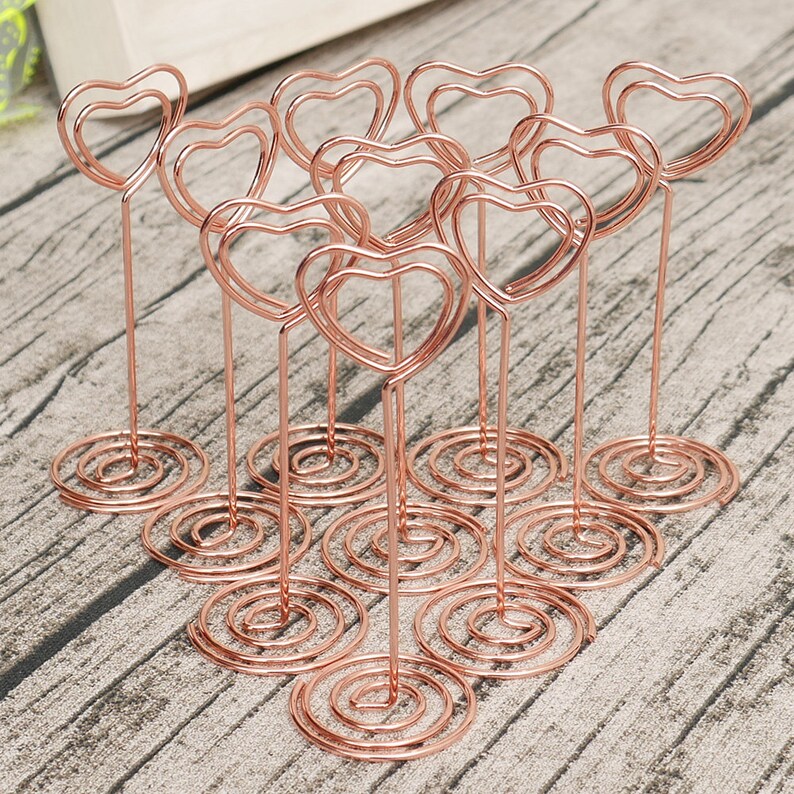 Pack of 10 X Gold or Rose Gold Wedding Table Number Holders Etsy