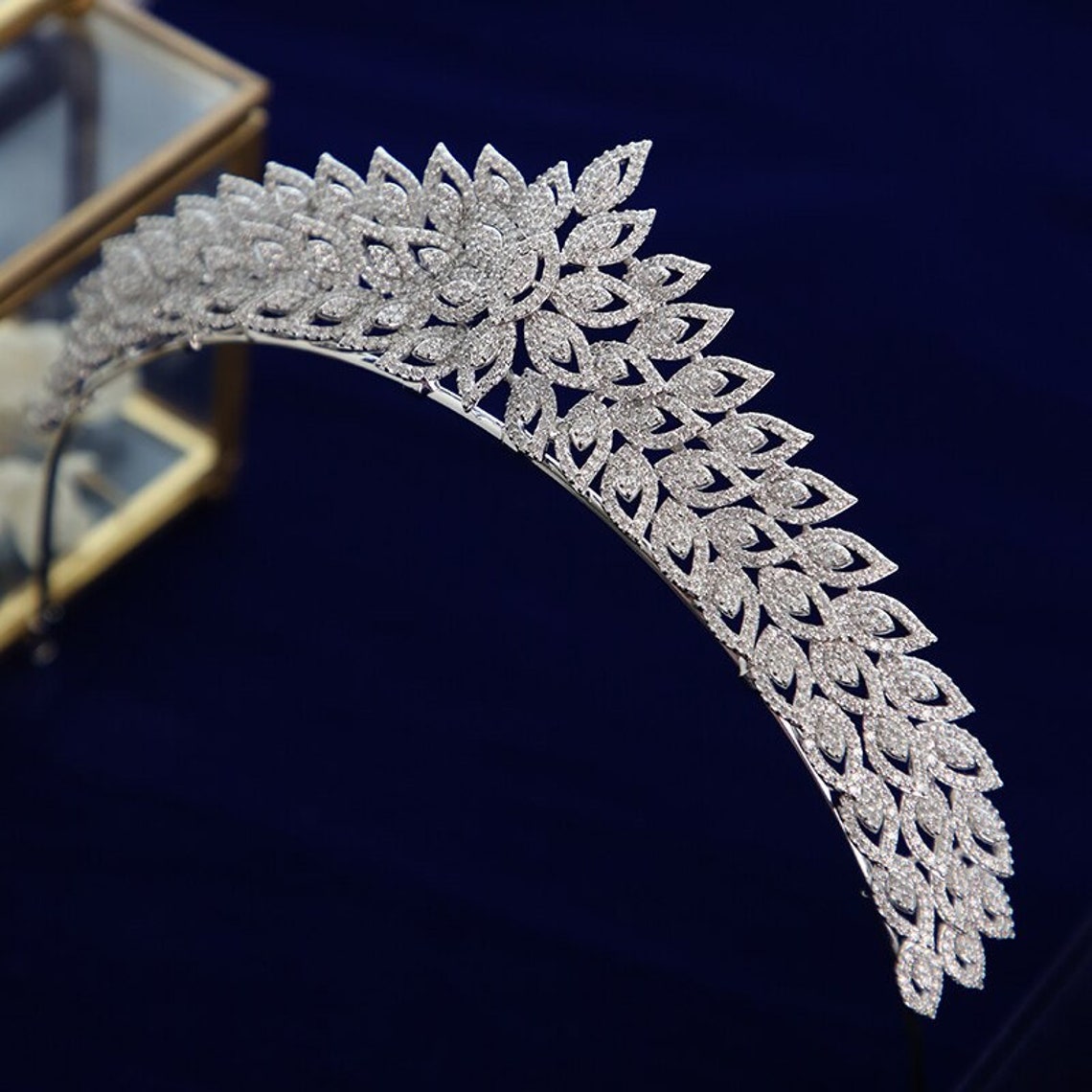 Eternal Love Wedding Tiara Silver Pave Crystal Tiara Wedding Etsy