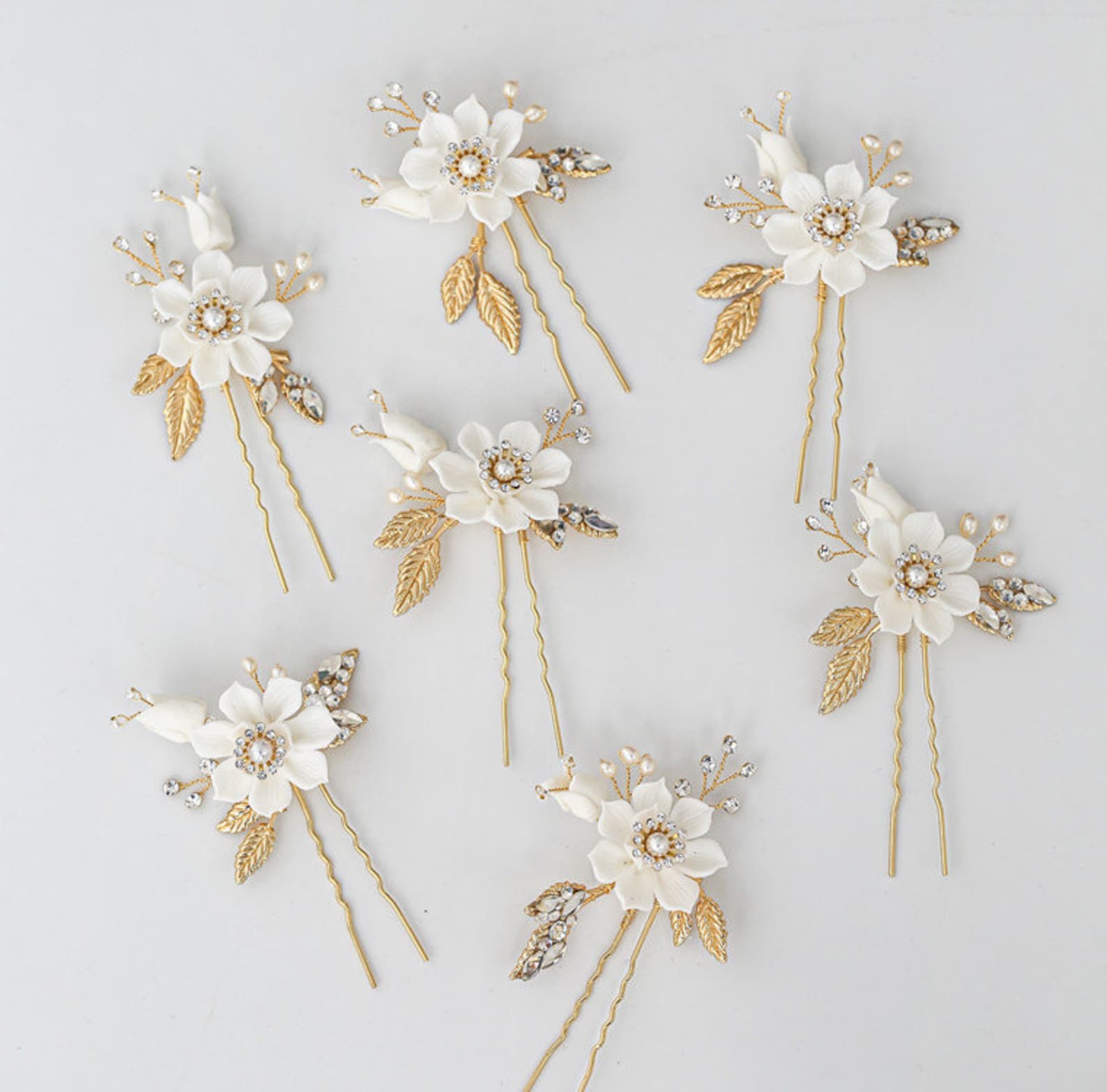 Gold Ceramic Hair Pins Gold Hair Pins Prom Hair Pins Etsy