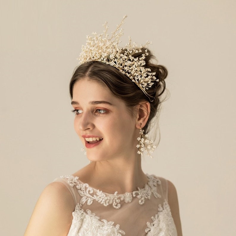 Bride Tiara Wedding Tiara Tiara for Wedding Ecquisite Gold Crystal Tiara Prom tiara Crystal Crown,Tiara for Bride Gold Tiara