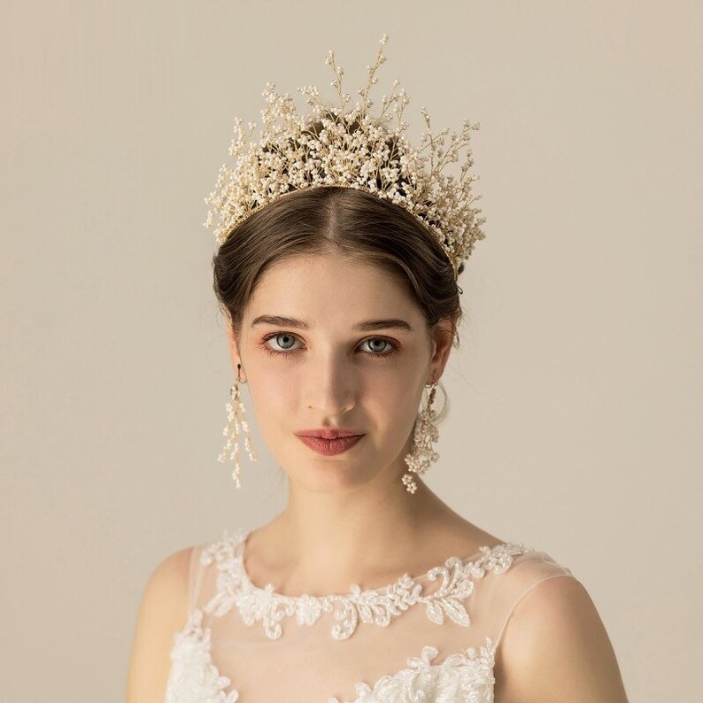 Bride Tiara Wedding Tiara Tiara for Wedding Ecquisite Gold Crystal Tiara Prom tiara Crystal Crown,Tiara for Bride Gold Tiara