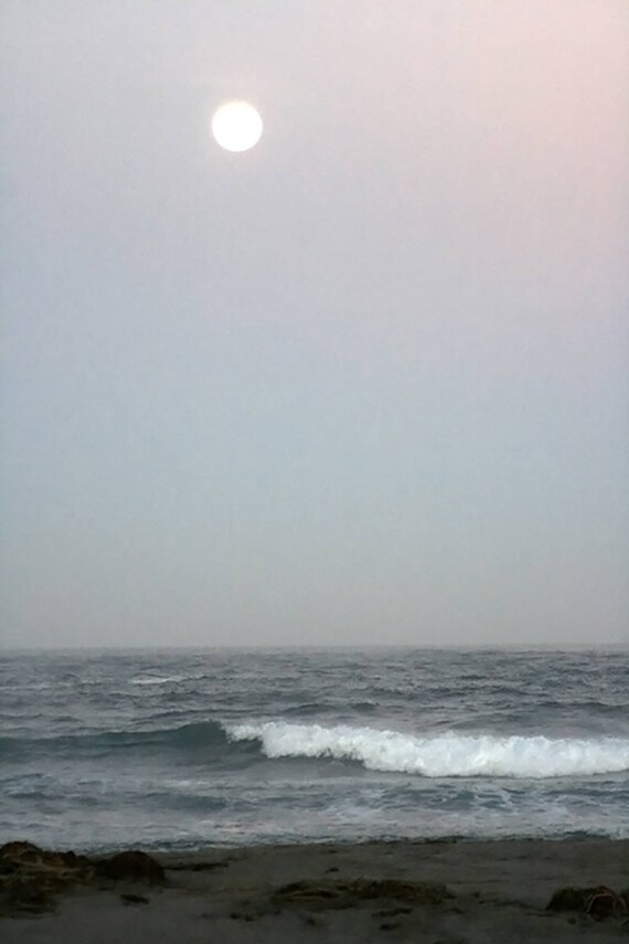 Full Moon Over Ocean Etsy