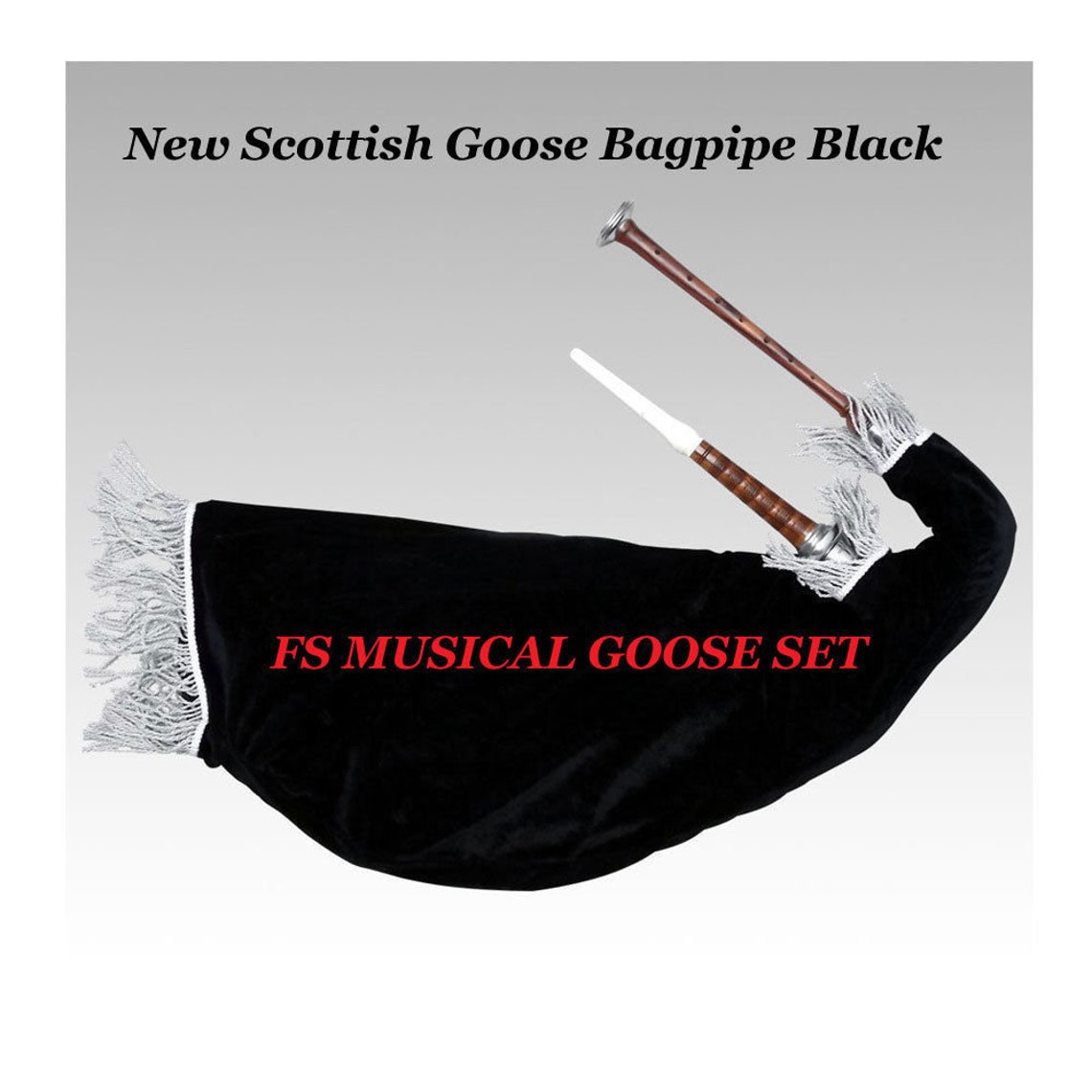 Brand New Scottish Goose Bagpipe Black Color Silver Mounts Etsy