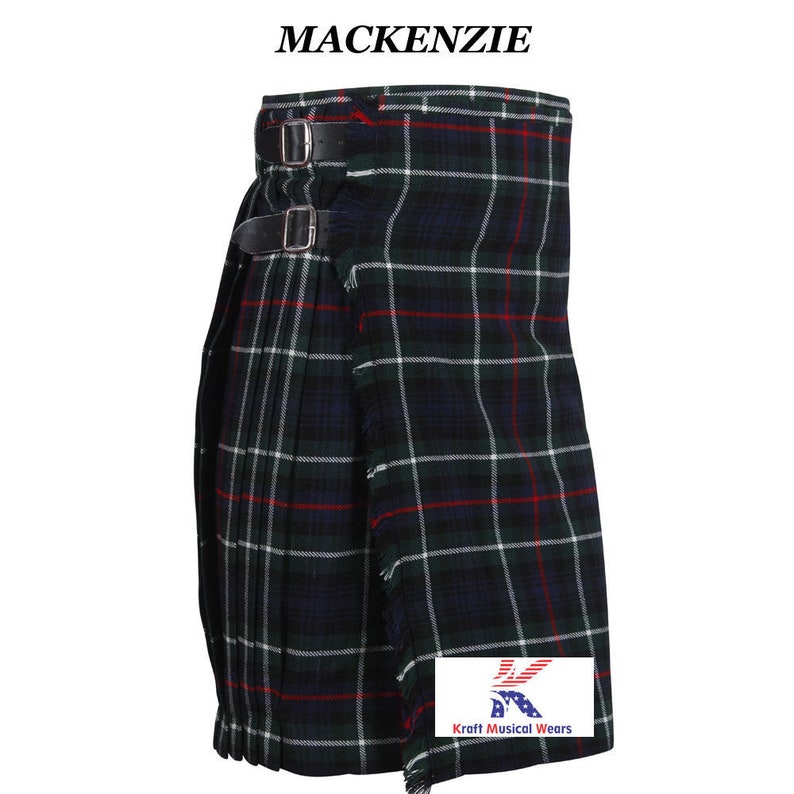 Belt Pin Buckle /& Kilt Fly Plaid Brooch New Men/'s 5 Yard Scottish Irish Tartan Kilt Mackanzie 13oz Highland Casual Kilt Sporran