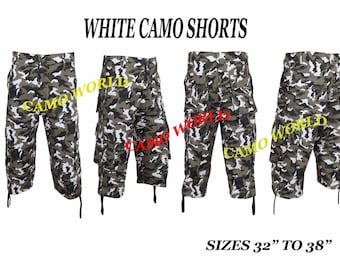 Men's Army Camo Cargo Shorts Sizes: 32" TO 38"