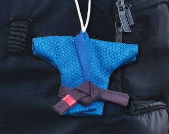 BJJ Jiu Jitsu Keychain: Blue Ju Jitsu Gi Bag & Backpack Accessories for JiuJitsu Lover
