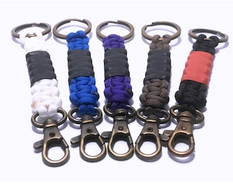 HANDMADE BJJ Gi Belt Keychain, Ranked Jiu Jitsu Gifts - White, Blue, Purple, Brown, Black, JiuJitsu Paracord Accessory