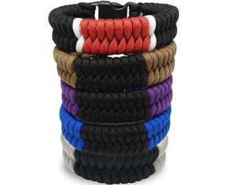 Bransoletka paracord BJJ, kolory pasów Jiu Jitsu: biały, niebieski, fioletowy, brązowy, czarny, prezent dla miłośnika Jiu Jitsu, taty BJJ, dziewczyny z Jiu Jitsu, prezent dla Jiu Jitsu