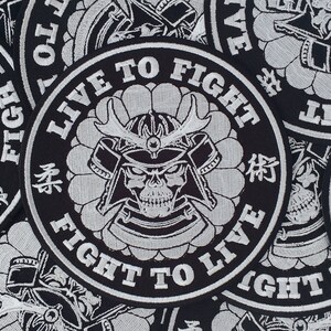 Jiu Jitsu Patches Live to Fight 4.7 inches BJJ Gift for Jiu Jitsu Lovers BJJ Gi Patch MMA Gifts for Jiu Jitsu Dad Skeleton Jiu Jitsu Patch image 6