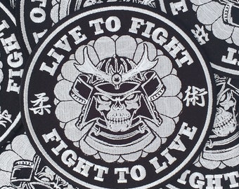 Jiu Jitsu Patches Live to Fight 4.7 inches BJJ Gift for Jiu Jitsu Lovers BJJ Gi Patch MMA Gifts for Jiu Jitsu Dad Skeleton Jiu Jitsu Patch
