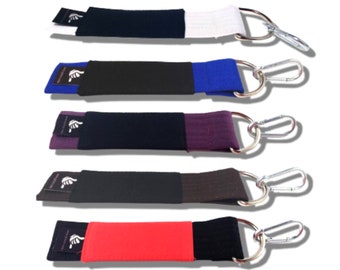 BJJ Jiu Jitsu Keychain, BJJ Belt Ranks White Blue Purple Brown Black, Gifts for Jiu Jitsu Lovers, Brazilian Jiu Jitsu Mom and Jiu Jitsu Dad