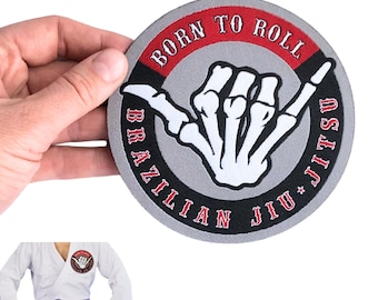 Jiu Jitsu BJJ Gi Patches, Born to Roll Original Kimono Patch by Gi Store Rocks, Martial Arts BJJ Gifts, Jiu-Jitsu Accessories