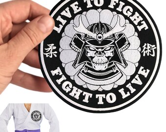 Jiu Jitsu Patches Live to Fight, BJJ Gi Patch, Jiu Jitsu Gifts for Men and Women, BJJ Blue Belt Gift, Grappler Gear Accessories