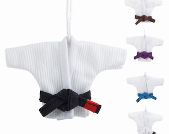 Jiu Jitsu BJJ Gi Mini Ornament for BJJ Enthusiasts, JiuJitsu Coach, Teammate, Jiu Jitsu Dad - Pearl Weave 320 GSM