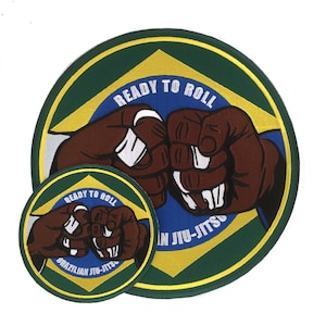 Jiu Jitsu Patches, Martial Arts Patch for Brazilian Jiu-Jitsu Ready to Roll, Embroidered Patches, BJJ Gi Back Embroidery