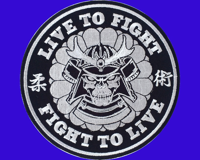 Jiu Jitsu Patches Live to Fight 4.7 inches BJJ Gift for Jiu Jitsu Lovers BJJ Gi Patch MMA Gifts for Jiu Jitsu Dad Skeleton Jiu Jitsu Patch image 4