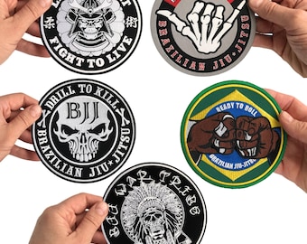 5 Pcs BJJ Gi Patches by Gi Store Rocks, Brazilian Jiu Jitsu Kimono Accessories
