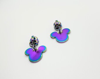 Rainbow Mickey Mouse Ears #5 Zipper Pull - 2PK