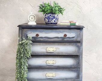 SOLD!!! Do not purchase! Gorgeous Rustic Blue Farmhouse French Provincial Dresser