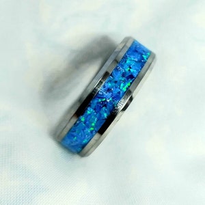Blue Opal Wolfram Band mit Blauen Schimmer