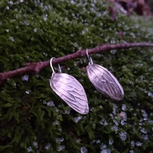 Silver Cicada Wing Earrings