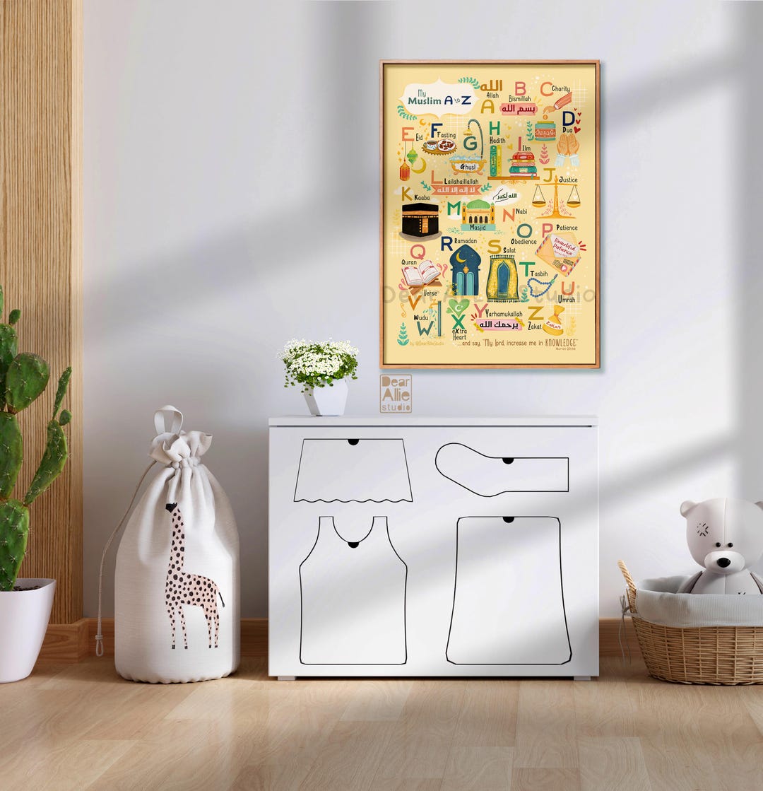 Personalized Muslim ABC Poster: Islamic Nursery Art, Kids Wall Decor - Etsy