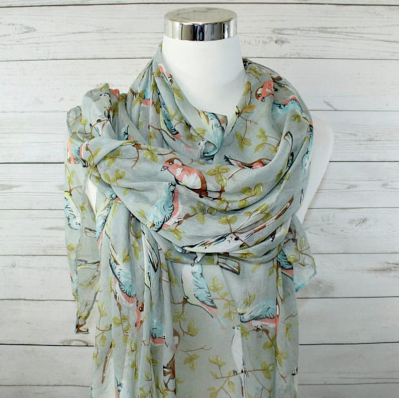 mint green bird print wrap dress